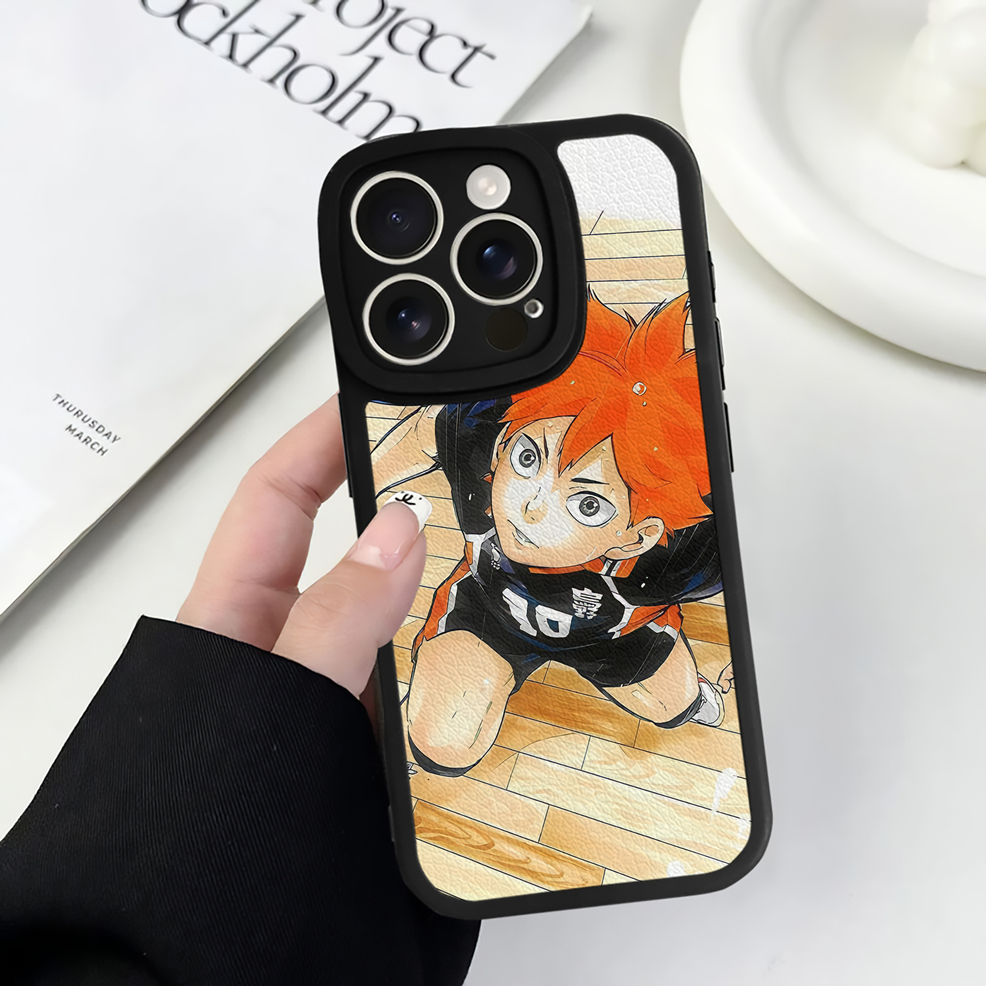 （画像用） ハイキュー!! Haikyu!! 【iPhone 16シリーズ対応】シリコンスマホケース（レザー調） 材質：シリコン